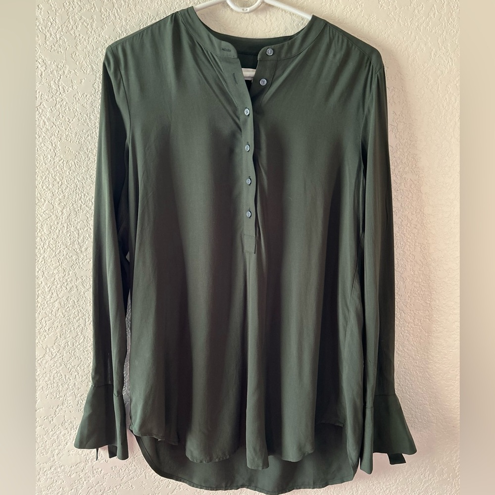 🆕 LOFT Long Sleeve Green Blouse Tunic | XS